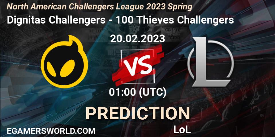 Pronóstico Dignitas Challengers - 100 Thieves Challengers. 20.02.23, LoL, NACL 2023 Spring - Group Stage