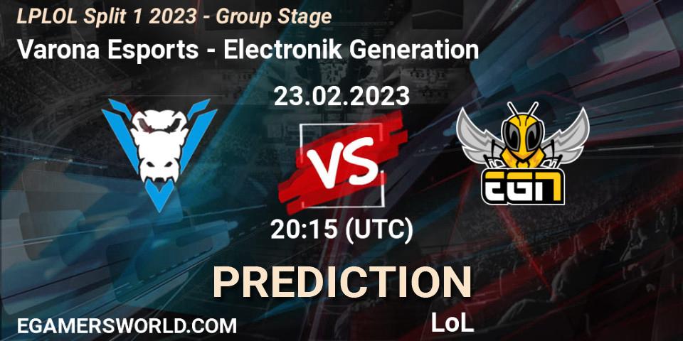 Pronóstico Varona Esports - EGN Esports. 23.02.2023 at 20:15, LoL, LPLOL Split 1 2023 - Group Stage