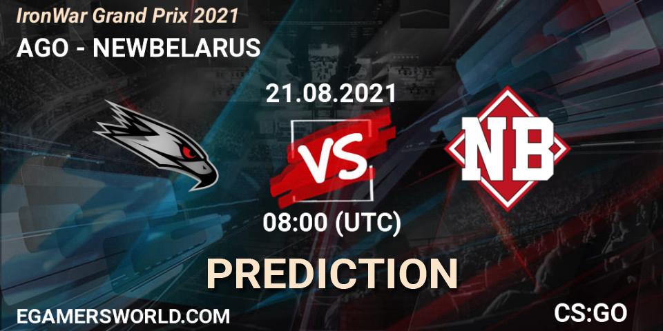 Pronóstico AGO - NEWBELARUS. 21.08.2021 at 08:05, Counter-Strike (CS2), IronWar Grand Prix 2021