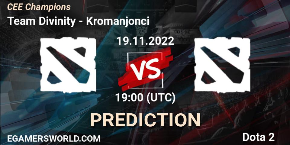 Pronóstico Team Divinity - Kromanjonci. 19.11.2022 at 20:01, Dota 2, CEE Champions
