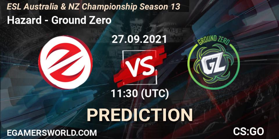 Pronóstico Hazard - Ground Zero. 27.09.21, CS2 (CS:GO), ESL Australia & NZ Championship Season 13