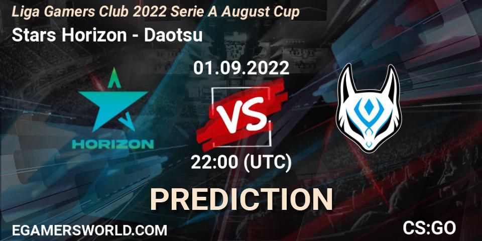 Pronóstico Stars Horizon - Daotsu. 01.09.2022 at 22:00, Counter-Strike (CS2), Liga Gamers Club 2022 Serie A August Cup