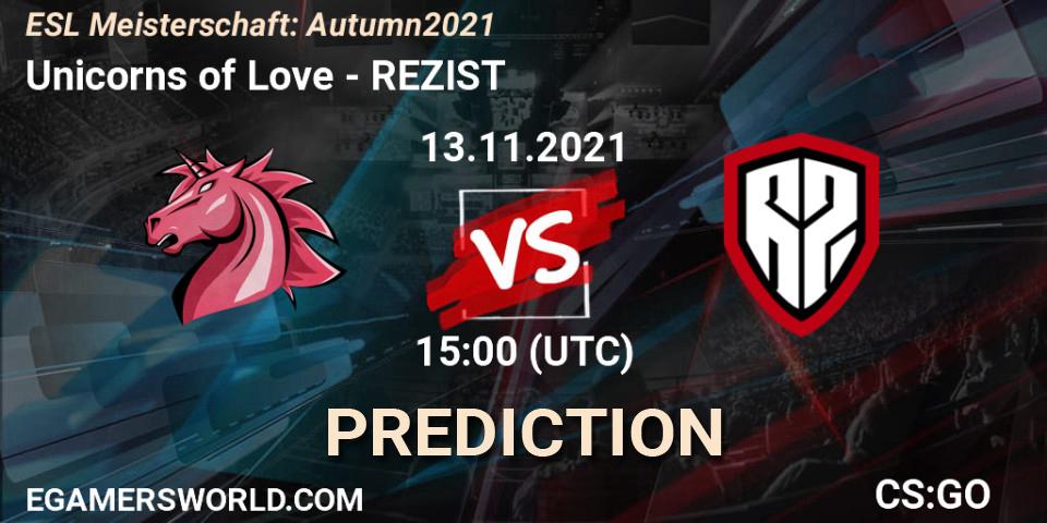 Pronóstico Unicorns of Love - REZIST. 13.11.21, CS2 (CS:GO), ESL Meisterschaft: Autumn 2021