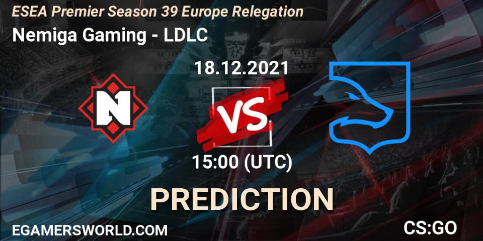 Pronóstico Nemiga Gaming - LDLC. 18.12.2021 at 15:00, Counter-Strike (CS2), ESEA Premier Season 39 Europe Relegation