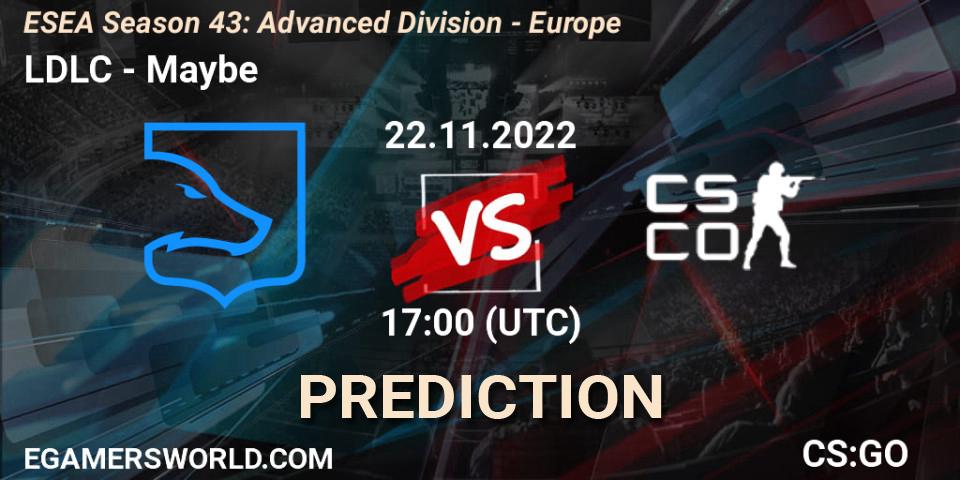 Pronóstico LDLC - Maybe. 22.11.2022 at 17:00, Counter-Strike (CS2), ESEA Season 43: Advanced Division - Europe