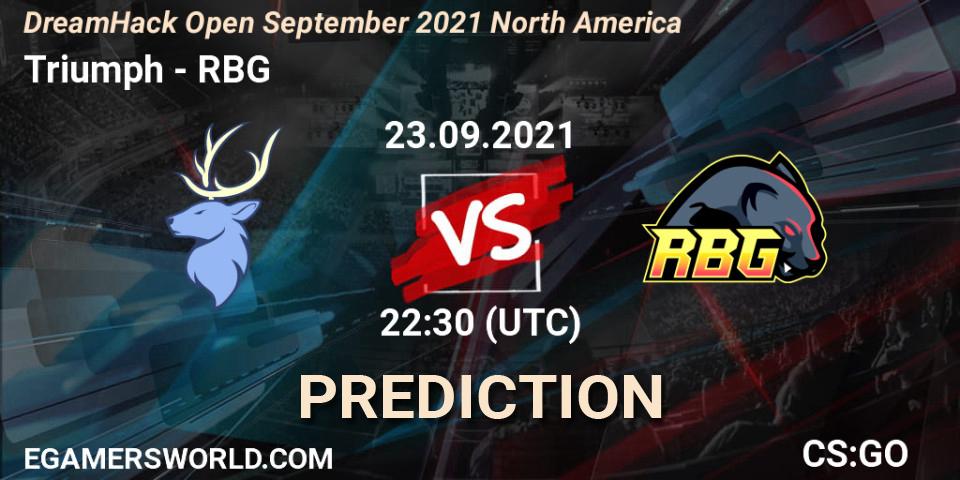 Pronóstico Triumph - RBG. 23.09.2021 at 22:30, Counter-Strike (CS2), DreamHack Open September 2021 North America