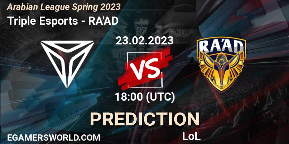 Pronóstico Triple Esports - RA'AD. 03.02.23, LoL, Arabian League Spring 2023