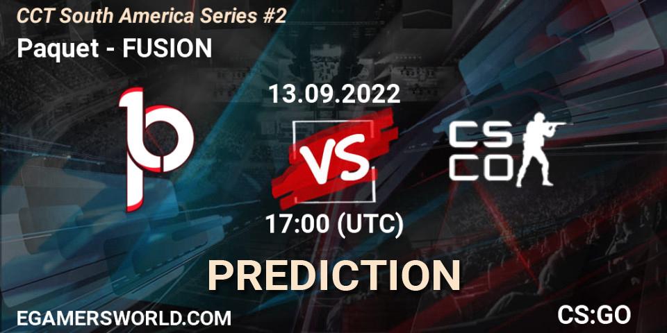 Pronóstico Paquetá - FUSION. 13.09.2022 at 17:40, Counter-Strike (CS2), CCT South America Series #2