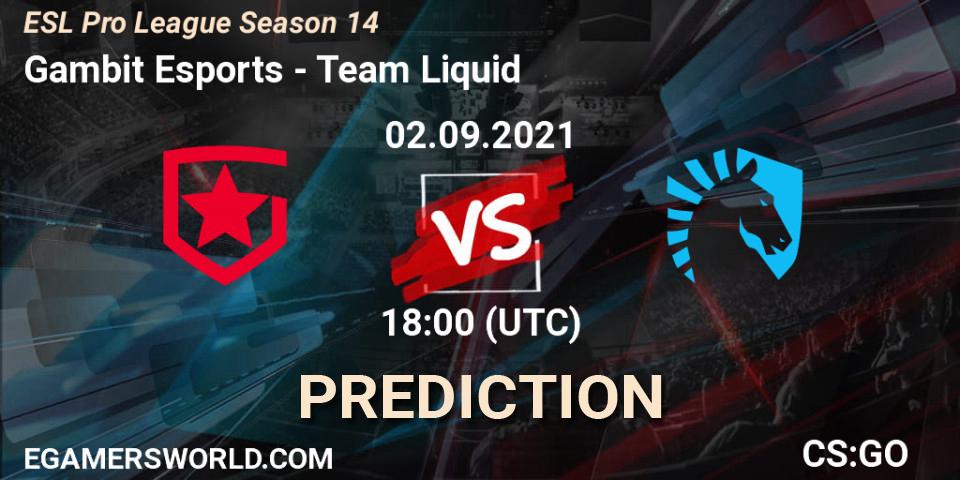 Pronóstico Gambit Esports - Team Liquid. 02.09.21, CS2 (CS:GO), ESL Pro League Season 14