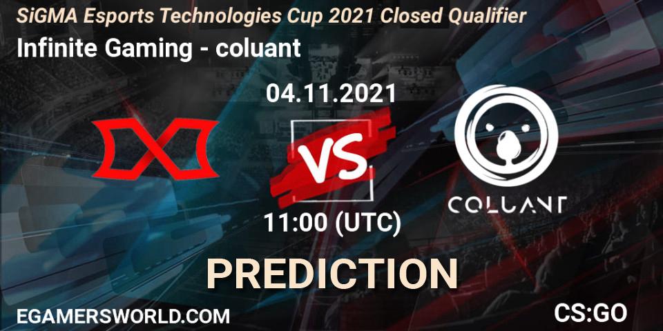 Pronóstico Infinite Gaming - coluant. 04.11.2021 at 11:00, Counter-Strike (CS2), SiGMA Esports Technologies Cup 2021 Closed Qualifier