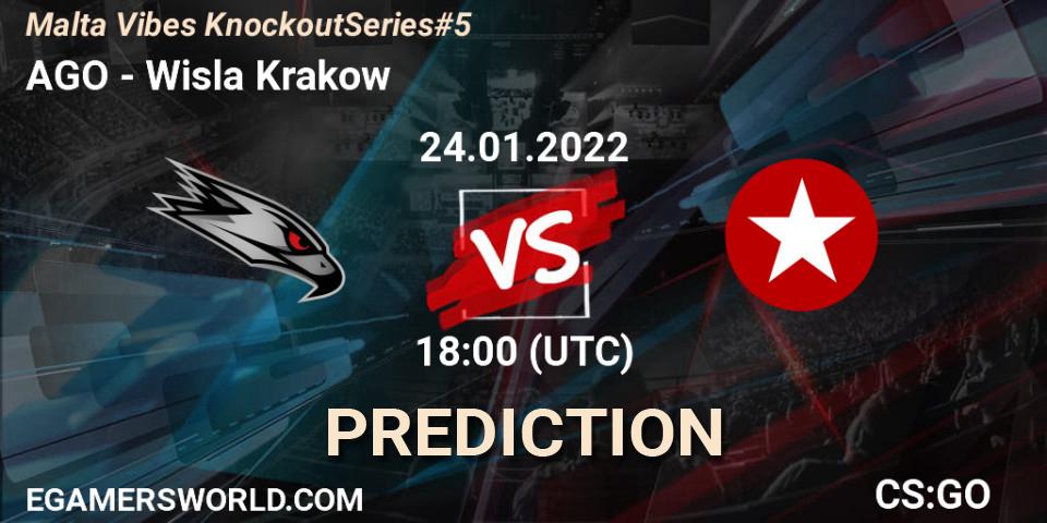Pronóstico AGO - Wisla Krakow. 24.01.2022 at 18:00, Counter-Strike (CS2), Malta Vibes Knockout Series #5