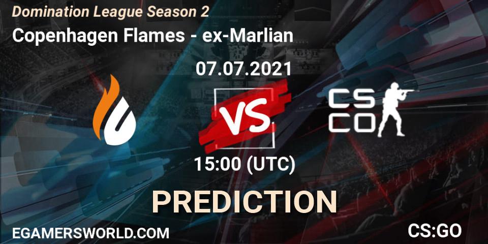 Pronóstico Copenhagen Flames - ex-Marlian. 07.07.2021 at 15:00, Counter-Strike (CS2), Domination League Season 2