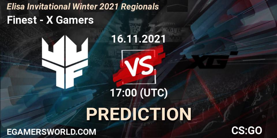 Pronóstico Finest - X Gamers. 16.11.2021 at 17:00, Counter-Strike (CS2), Elisa Invitational Winter 2021 Regionals