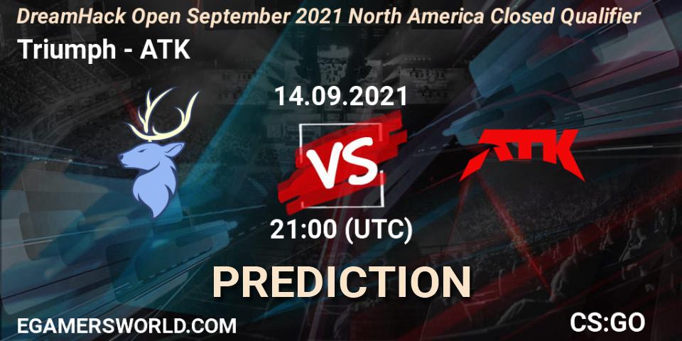 Pronóstico Triumph - ATK. 14.09.2021 at 21:00, Counter-Strike (CS2), DreamHack Open September 2021 North America Closed Qualifier