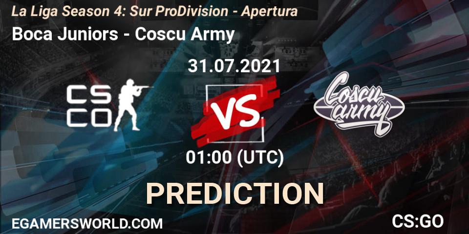 Pronóstico Boca Juniors - Coscu Army. 31.07.2021 at 01:15, Counter-Strike (CS2), La Liga Season 4: Sur Pro Division - Apertura