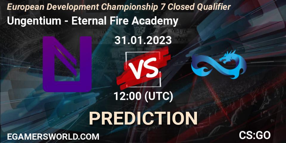 Pronóstico Ungentium - Eternal Fire Academy. 31.01.23, CS2 (CS:GO), European Development Championship 7 Closed Qualifier
