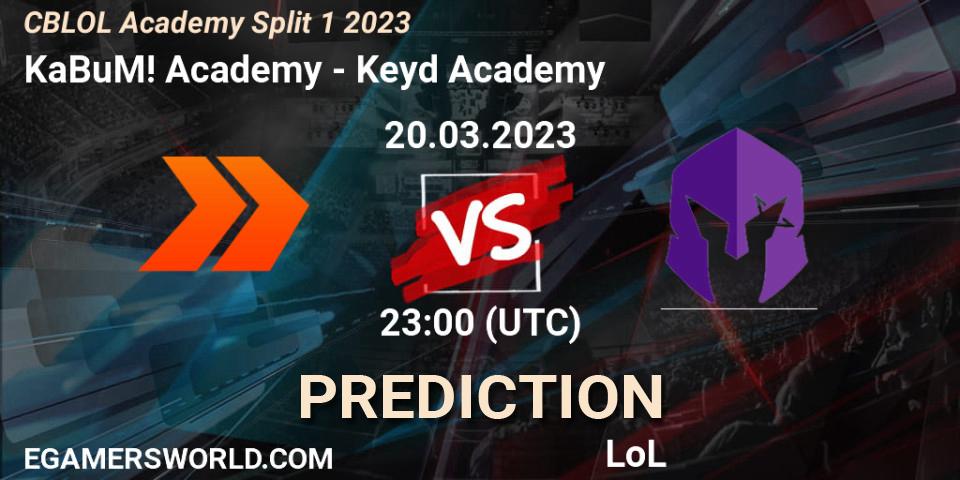 Pronóstico KaBuM! Academy - Keyd Academy. 20.03.2023 at 23:00, LoL, CBLOL Academy Split 1 2023
