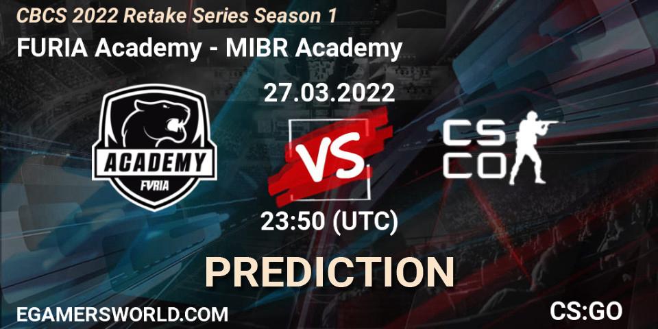 Pronóstico FURIA Academy - MIBR Academy. 28.03.2022 at 00:20, Counter-Strike (CS2), CBCS 2022 Retake Series Season 1
