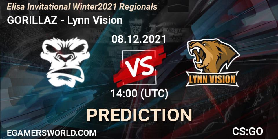 Pronóstico GORILLAZ - Lynn Vision. 08.12.2021 at 14:00, Counter-Strike (CS2), Elisa Invitational Winter 2021 Regionals