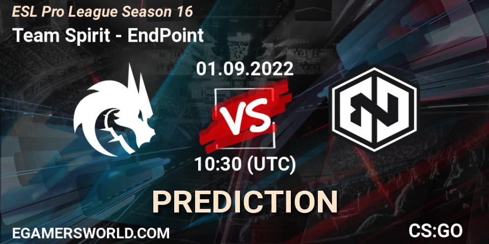 Pronóstico Team Spirit - EndPoint. 01.09.2022 at 10:30, Counter-Strike (CS2), ESL Pro League Season 16