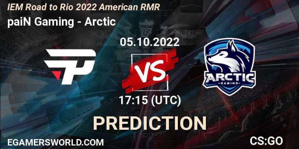 Pronóstico paiN Gaming - Arctic. 05.10.2022 at 11:15, Counter-Strike (CS2), IEM Road to Rio 2022 American RMR