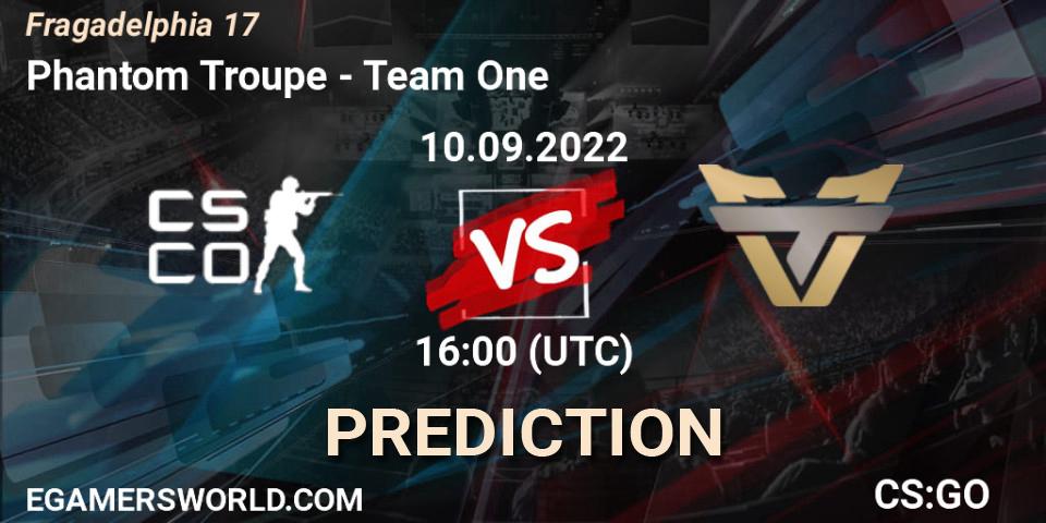 Pronóstico Phantom Troupe - Team One. 10.09.2022 at 16:00, Counter-Strike (CS2), Fragadelphia 17