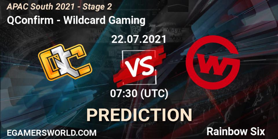 Pronóstico QConfirm - Wildcard Gaming. 22.07.2021 at 07:30, Rainbow Six, APAC South 2021 - Stage 2