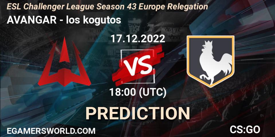 Pronóstico AVANGAR - los kogutos. 17.12.2022 at 18:00, Counter-Strike (CS2), ESL Challenger League Season 43 Europe Relegation