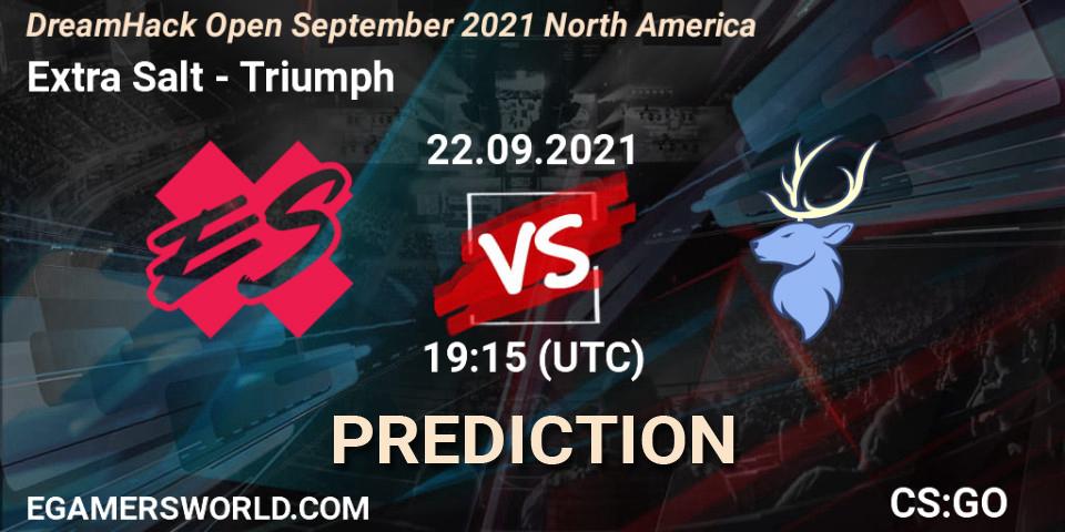 Pronóstico Extra Salt - Triumph. 22.09.2021 at 19:45, Counter-Strike (CS2), DreamHack Open September 2021 North America