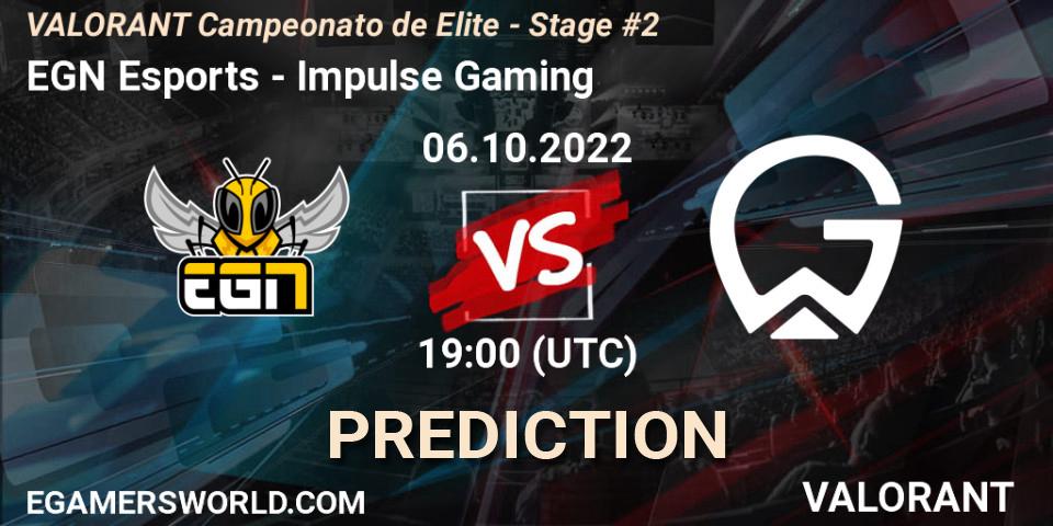 Pronóstico EGN Esports - Impulse Gaming. 06.10.2022 at 19:00, VALORANT, VALORANT Campeonato de Elite - Stage #2
