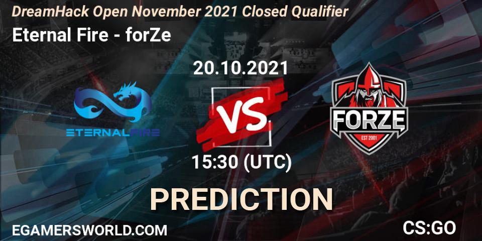 Pronóstico Eternal Fire - forZe. 20.10.2021 at 15:30, Counter-Strike (CS2), DreamHack Open November 2021 Closed Qualifier
