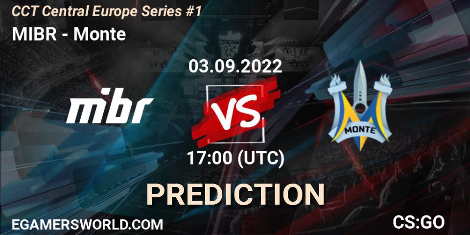 Pronóstico MIBR - Monte. 03.09.2022 at 14:00, Counter-Strike (CS2), CCT Central Europe Series #1