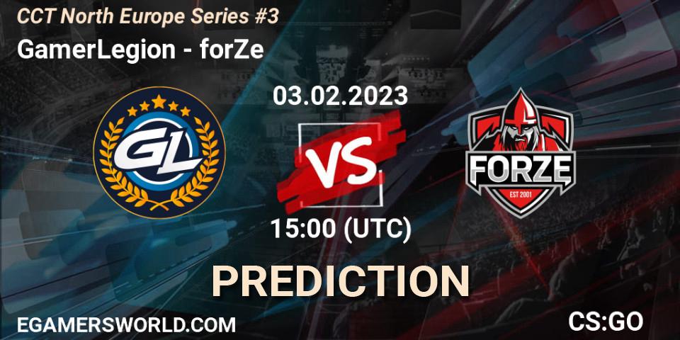 Pronóstico GamerLegion - forZe. 03.02.2023 at 15:15, Counter-Strike (CS2), CCT North Europe Series #3