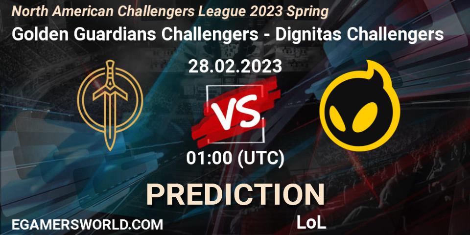 Pronóstico Golden Guardians Challengers - Dignitas Challengers. 28.02.23, LoL, NACL 2023 Spring - Group Stage