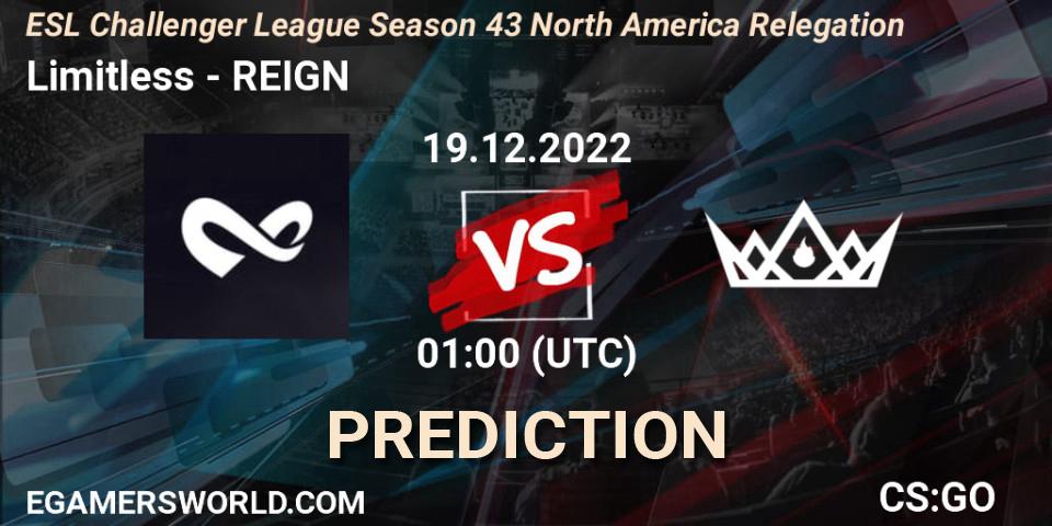Pronóstico Limitless - REIGN. 19.12.2022 at 01:00, Counter-Strike (CS2), ESL Challenger League Season 43 North America Relegation