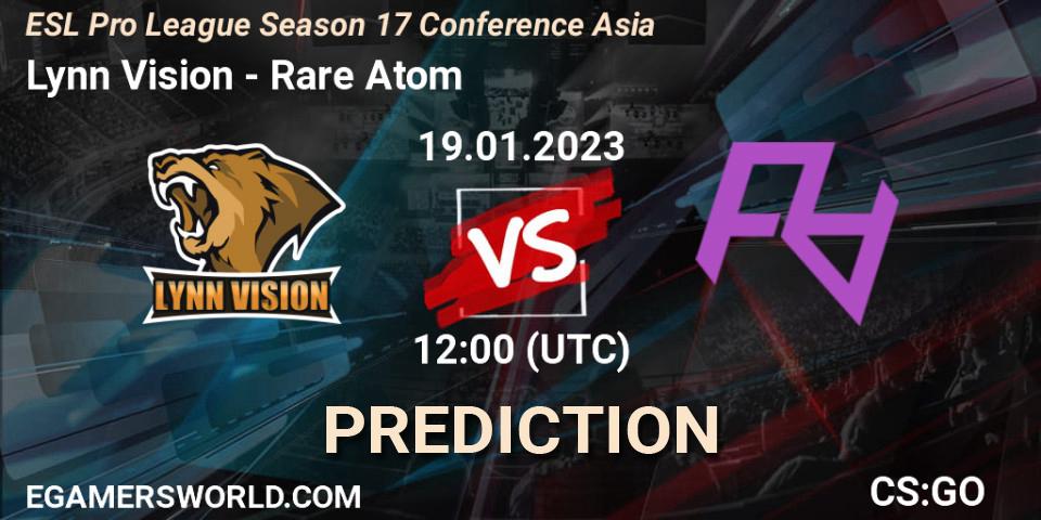 Pronóstico Lynn Vision - Rare Atom. 19.01.23, CS2 (CS:GO), ESL Pro League Season 17 Conference Asia