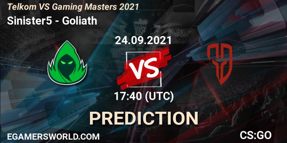 Pronóstico Sinister5 - Goliath. 24.09.21, CS2 (CS:GO), Telkom VS Gaming Masters 2021