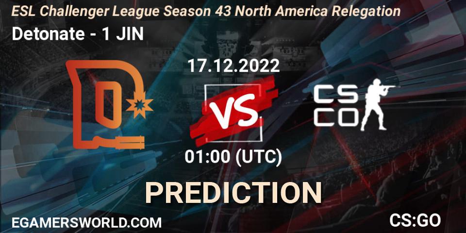 Pronóstico Detonate - 1 JIN. 17.12.2022 at 01:00, Counter-Strike (CS2), ESL Challenger League Season 43 North America Relegation