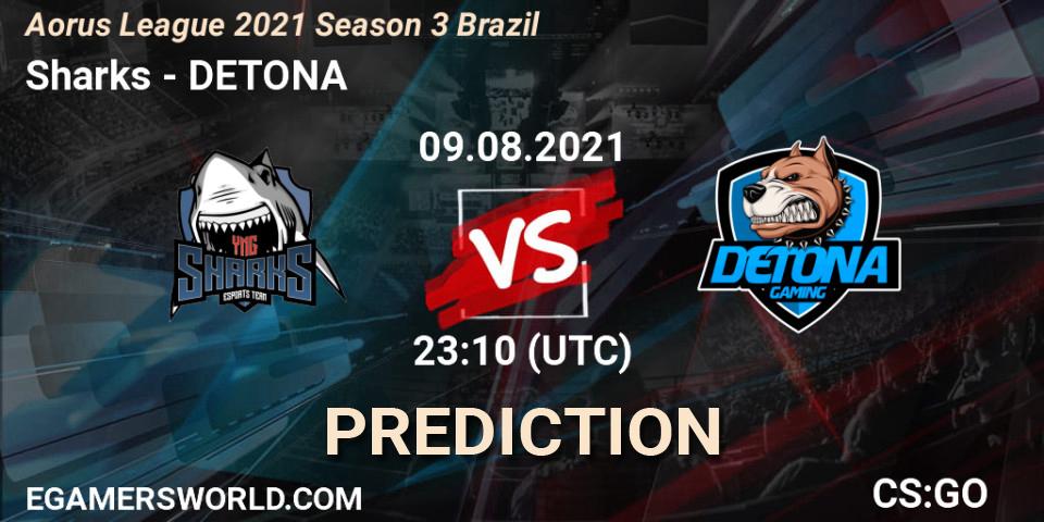 Pronóstico Sharks - DETONA. 09.08.2021 at 23:10, Counter-Strike (CS2), Aorus League 2021 Season 3 Brazil