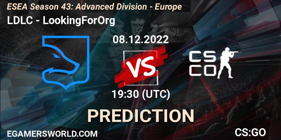 Pronóstico LDLC - LookingForOrg. 08.12.22, CS2 (CS:GO), ESEA Season 43: Advanced Division - Europe
