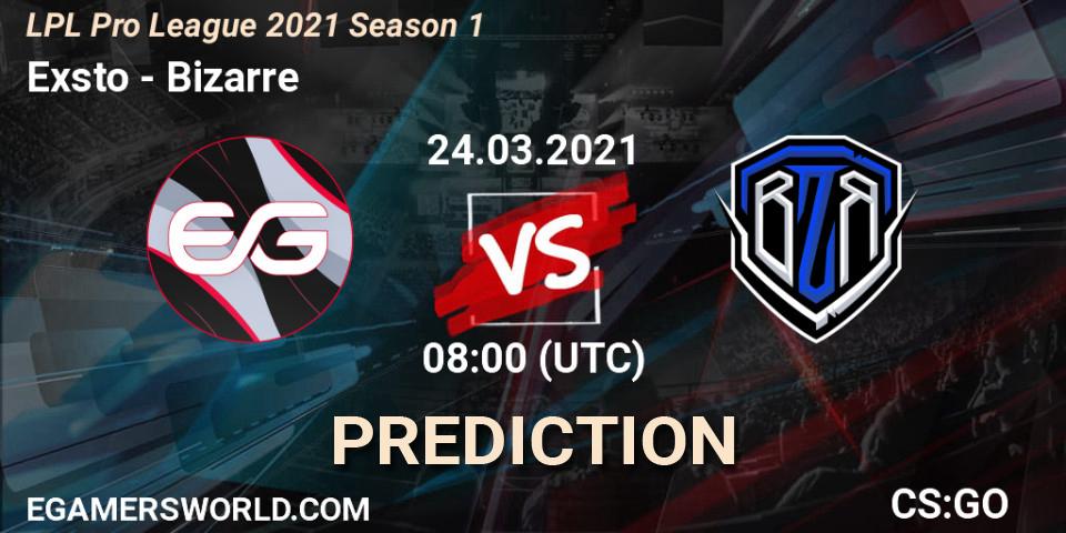 Pronóstico Exsto - Bizarre. 24.03.21, CS2 (CS:GO), LPL Pro League 2021 Season 1