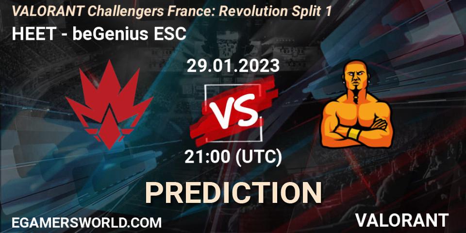 Pronóstico HEET - beGenius ESC. 29.01.23, VALORANT, VALORANT Challengers 2023 France: Revolution Split 1
