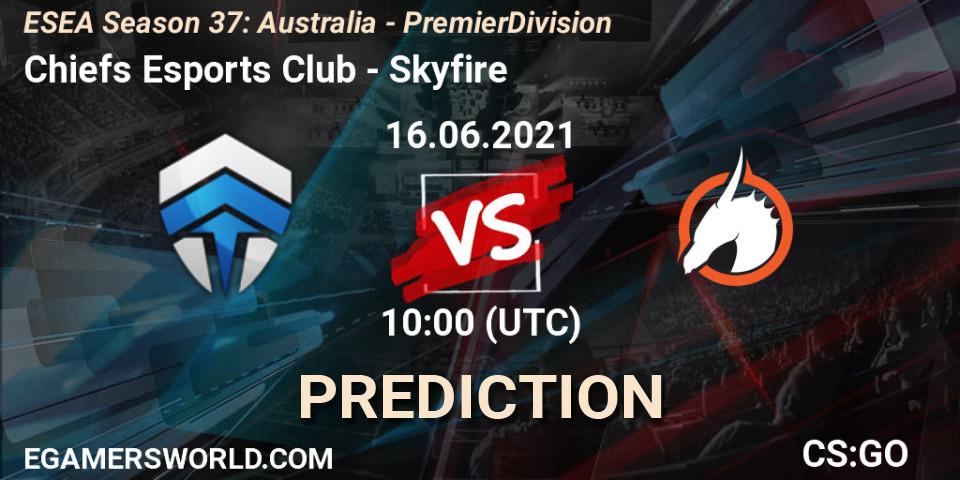 Pronóstico Chiefs Esports Club - Skyfire. 16.06.21, CS2 (CS:GO), ESEA Season 37: Australia - Premier Division