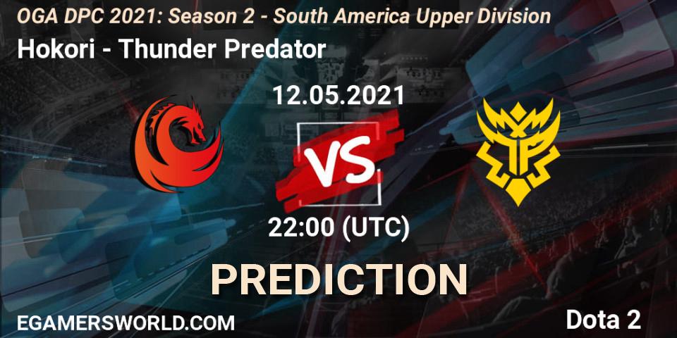Pronóstico Hokori - Thunder Predator. 12.05.2021 at 22:00, Dota 2, OGA DPC 2021: Season 2 - South America Upper Division
