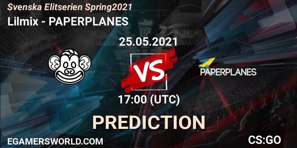 Pronóstico Lilmix - PAPERPLANES. 25.05.2021 at 17:00, Counter-Strike (CS2), Svenska Elitserien Spring 2021