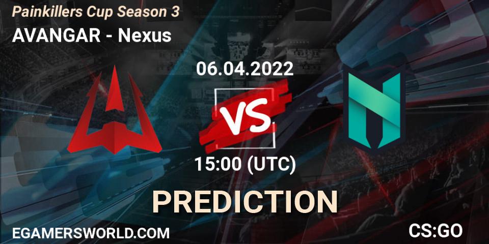 Pronóstico AVANGAR - Nexus. 06.04.2022 at 15:00, Counter-Strike (CS2), Painkillers Cup Season 3