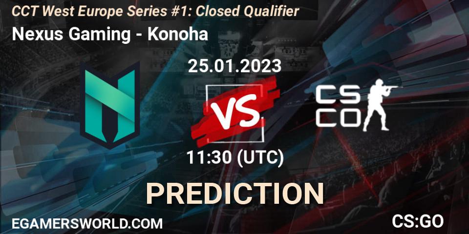 Pronóstico Nexus Gaming - Konoha. 25.01.2023 at 11:50, Counter-Strike (CS2), CCT West Europe Series #1: Closed Qualifier