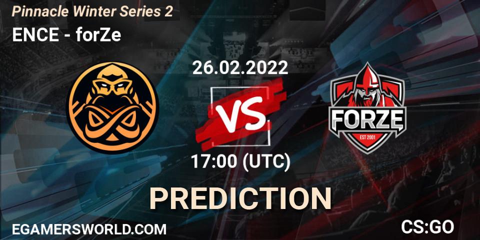 Pronóstico ENCE - forZe. 26.02.2022 at 17:00, Counter-Strike (CS2), Pinnacle Winter Series 2
