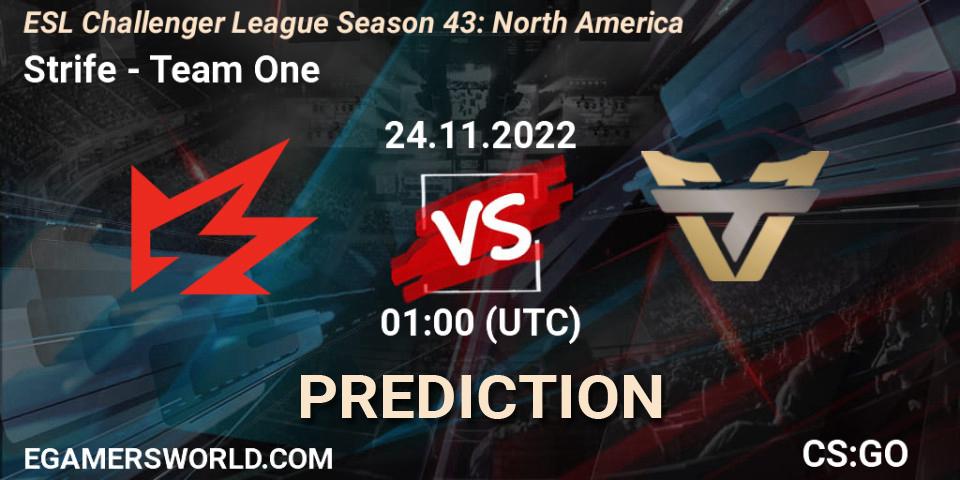 Pronóstico Strife - Team One. 24.11.2022 at 01:00, Counter-Strike (CS2), ESL Challenger League Season 43: North America