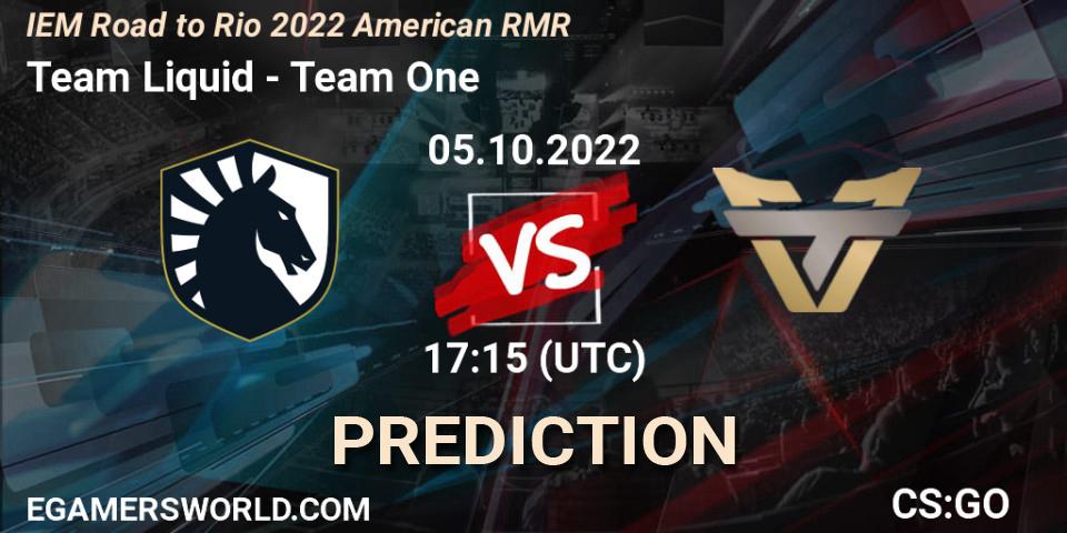 Pronóstico Team Liquid - Team One. 05.10.22, CS2 (CS:GO), IEM Road to Rio 2022 American RMR